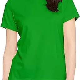 Women's Regular Fit Premium Plain 100% Cotton Round Neck Half Sleeves Multicolour Pootlu T Shirt. Casual, Stylish, Trending, Symbol Tshirts-image-16