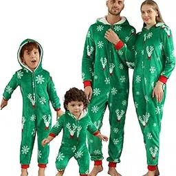 adisputent Christmas Pajamas for Family Matching Cute Long Sleeve Couples Soft Sleepwear One Piece Funny Christmas Pjs Sets-picture-16