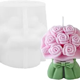 Rose Bouquet Candle Mold, Elegant Flower Candle Making Material, DIY Candle Mould for Wedding Decor, Beautiful Wedding Decor Funny Home Decoration, Handmade Gifts-picture-14
