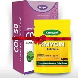 Katyayani Anti Bacterial & Fungal Disease Control Kit | KMYCIN (6 GM x 2) + COC 50 (450 GM) | For Leaf Spot, Blight, Rot & Canker in Vegetables, Fruits & Field Crops-picture-21