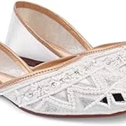 Women's Embellished Traditional Juttis Handcrafted Punjabi Mojaris for Ethnic Wedding & Festive Party-image-25