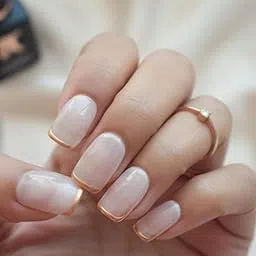 Ready To Wear Nails - GLOW | Instant Peel & Stick | Included X-strong Organic Liquid Glue Option | Glossy | Short Square | Premuim 12 False Nails | Regular wide-picture-15