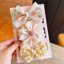 Babymoon | Set of 3 | Designer Princess Baby Girl’s Headbands | Hair Accessories | White | Yellow-picture-14