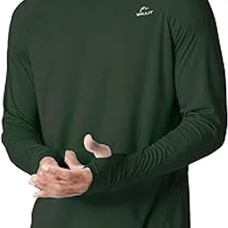 Willit Men's Sun Shirts UPF 50+ Rash Guard Long Sleeve Sun Protection Hoodie SPF UV Fishing Lightweight Athletic Running, Od Green, Medium-picture-43