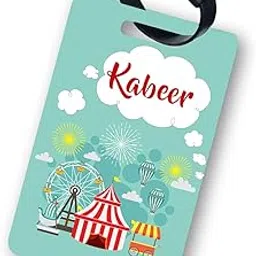 generic Customized Luggage Tag for travel / school - Circus - Personalize with Name - MDF Material - 2.5 * 3.75 inches - Multi Color - Single side print - Mom's Charm - for kids and adults - any design possible-picture-41