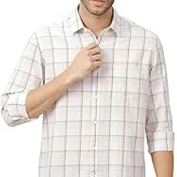 cavallo by linen club Men's Blended Linen Pink Checked Full Sleeve Casual Shirt-picture-14