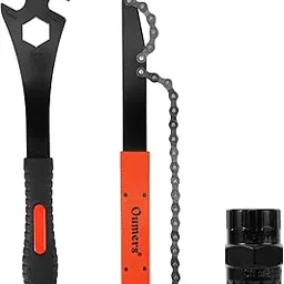 Oumers Bike Cassette Removal Tool, Bicycle Chain Whip＋Pedal Wrench＋2 in1 Freewheel Removal Tool, Bicycle Pedal Removal Tool, Freewheel Remover, Wrench Sprocket Remover for Bike Repair-picture-24