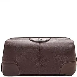 kara Multipurpose Obama Tan Portable Toiletry Kit - Genuine Leather Unisex Pouch for Travelling - Shaving Kit or Makeup Cosmetic Kit Organizer Leather Toiletry Bag for Men | Shaving Kit Bag for Men-picture-54