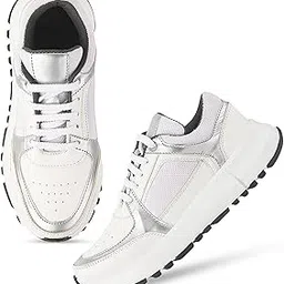 Women's Sneakers and Casual Shoes with Laces, Lightweight and Comfortable Shoes for Gym and Sports for Women & Girls with Stylish Design-image-0