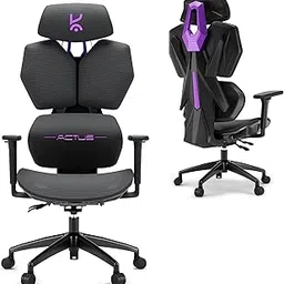 Kreo Actus Mesh Ergonomic Gaming Chair with Any Position Locking backrest, Adjustable Headrest & Lumbar, 60mm Silent PU Casters, Metal Base with 360° 3D Adjustable Armrest image 1