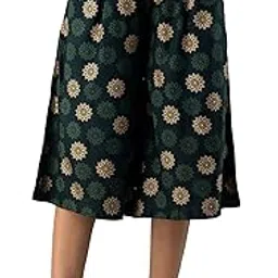 rapsodia Women Rayon Dark Green Gold Printed Culottes-picture-52