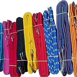 WON Multipurpose Strong Flexible Bike Rope with Heavy Hook(Length:2m,Diameter:10mm Multicolor (10 Piece) image 1