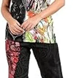 smilera Women’s Pyjama Set | Pure Cotton Top & Capri Set | Soft, Breathable, and Comfortable Nightwear for Women | Casual Sleepwear-picture-55