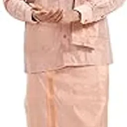 uathayam Vriksham Matching Full Sleeve Shirt with Double Layered Dhoti & Towal | 3-in-1 Premium Art Silk & Cotton Blend Traditional Wedding Set for Men (Pack of 1)-picture-19