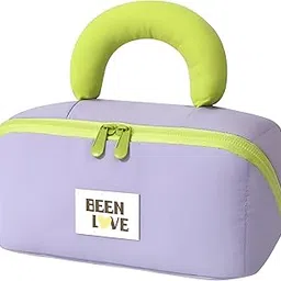 Travel Makeup Bag for Women | Portable Cosmetic Organizer with Handle & Zipper | Waterproof Toiletry Pouch for Makeup Brushes, Skincare & Accessories (Cross Open Bag, Purple)-image-90