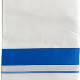 greyten Fancy Border White Cotton Dhoti for Men - 2 Meters image 1
