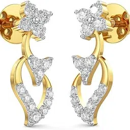 joyalukkas Women's & Girl's 18K Yellow Gold And Diamond Stud Earrings-picture-26
