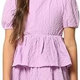 vero moda Girls Fit and Flare Polyester Above The Knee Layered Dress-picture-40