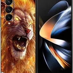 GADGETS WRAP Printed Vinyl Skin Sticker Decal for Samsung Galaxy Z Fold 4 - Golden Lion-picture-25