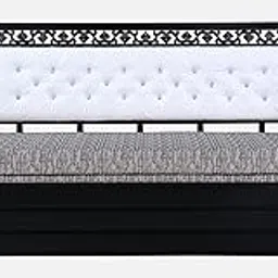 Royal Interiors Carbin 3 Seater Metal Sofa Cum Bed with Hydraulic Storage | King Size Sofa Cum Bed | 3 Seater Sofa Set, Metal Sofa Set for Living Room (Multi Grey and Black, King)-image-1
