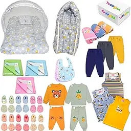 Toddylon Baby Products All New Born Combo | Gift Set | Baby Essentials | Hospital Kit | Baby Clothes | Maternity Essentials | Infant Essentials | Baby Shower | Complete Daily Items Combo of 33 Items (0-6 Months) (Grey)-picture-48