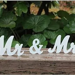 Bs amor Mr & Mrs Wooden Letters for Wedding Table, White Mr. and Mrs. Sweetheart Table Decoration, Mister and Miss Wood Sign, Mr and Ms Wedding Present/Anniversary/Valentine's Day Decor (White)-picture-23