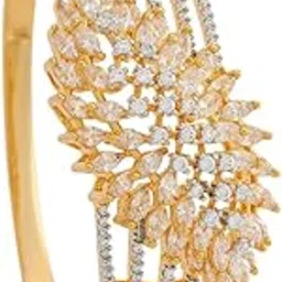 kushal's Fashion Jewellery White Rodium-Gold Polished Zircon Kada With Locking System |Best For Gifting, Bride, Bridemaids & Special Occasion | Zircon Kada For Women - 440965-picture-16
