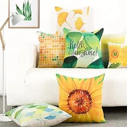 AEROHAVEN Premium Set of 5 Nature Digital Printed Hand Stitched Throw Pillow/Cushion Covers - CC237 - (12 x 12 Inch)-picture-22