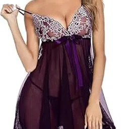 louryn koulyn Babydoll Lingerie Bodysuit Swimwear Mini Chemise Mesh Wedding Bikini Nightie Bridal Nightdress with Panty Nightwear Dress-picture-23