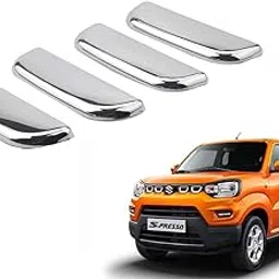 Car Handle Latch Cover Scratch Guard Chrome Finish Front Rear Compatible for Maruti S-Presso 2019 Onwards Set of 4 Pieces-image-0