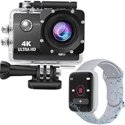 Drumstone Combo Pack of 2 Items- Touch Screen Sports Action Camera, 4K Waterproof Sport Camera 16MP with D20 SmartWatch for Android Phones with Heart Rate & Blood Pressure Monitor,Fitness Tracker-picture-22