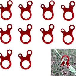 westonetek Pack of 10 Aluminum Guyline Wind Rope Buckle Cord Adjuster for Tent Camping Hiking Backpacking Outdoor Activity, Red-picture-54