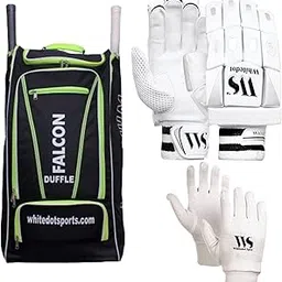 Whitedot Dot 2.1 Cricket Batting Gloves with Falcon 1.0 Kitbag with Full Finger Inner Gloves Suitable for Mens/Large/Adult-picture-12