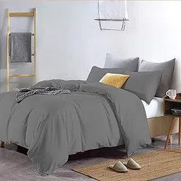 Duvet Covers - 100% Microfiber, 3-Piece Duvet Cover Set, Ultra Soft with Zipper Closure Duvet Cover (92X106 Inches) and 2 Pillow Cover (18X28 Inches) - King Size/Dark Grey-picture-32