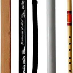 NEXTOMART Professional Flutes DD Base Bamboo Flute Bansuri Size 24 Inch With Free Carry Bag (Natural Brown)-picture-42