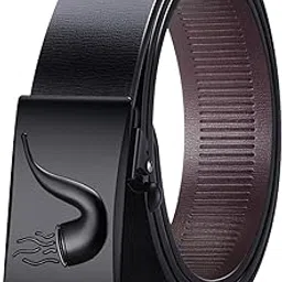 flombify Luxury Automatic Ratchet belt for men formal, Black PU Leather belt for men, Metal Buckle, 120cm, No Holes Design, Sliding Mechanism, Scratch-Resistant belts for man-picture-21