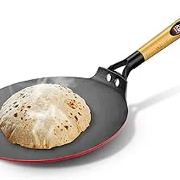 MILTON Pro cook Enameled Coating Cast Iron Cookware I Concave Tawa Non Stick I Rust Proof, No Seasoning I Induction and Gas Stove Friendly I 26 cm | Red-picture-36