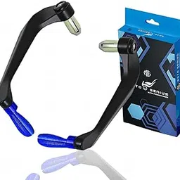 MOTO GENIUS Adjustable CNC Brake Clutch Lever Protector Guard for Motorcycles & Bikes | Universal Fit, Durable Aluminum, Lever Protection, Minimalist Design (Blue)-picture-32