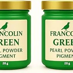 Francolin | Green | Mica/Pearl Powder Pigment | Non Toxic | Vibrant Metallic Glowing | for Soap, Epoxy Resin, Painting, Nail Art & Craft, Cosmetic, Slime | 20g*2-image-21