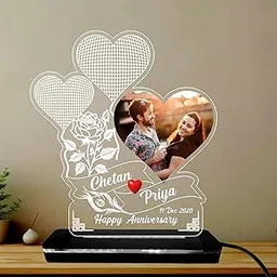 Personalized 3D LED Table Lamp | Heart Shape Customized Name Lamp for Couple Gift Anniversary, Wedding, Marriage, Valentine Day (Warm White) (TL-06)-image-12