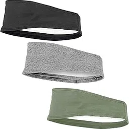 E Tronic Edge Headbands For Men & Women - Headband for Sports, Workout, Running - Comfortable, Quick Drying Head Bands For Long Hair, Mens & Womens (3 Pack, Black, Grey, Green)-picture-48