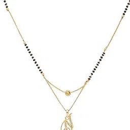 Alphabet N Letter Mangalsutra Short Mangalsutra Designs Gold Plated Latest Initial Name Customized Necklace American Diamond Personalized Pendant For Husband Wife Couples (18 Inch)-image-3