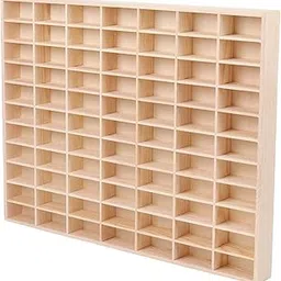 Merishopp Action Figures Display Showcase Storage Wood for Diecast Toys 77 grids-picture-27