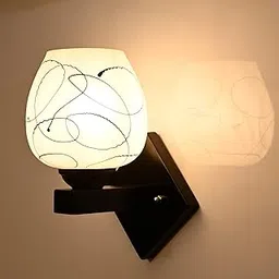 Mahganya Industries Designer Home Decorative Modern Wall lamp for Living Room, Decorative Light for Indoor Lamp (White) 019-Wood, Corded Electric-picture-14
