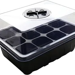 Seed Starter Tray Growing Tray for Growing Microgreens Indoor Gardening Soil Black-image-3