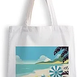 ashvah Canvas Tote Bags for Women, College Bag for Girls, Tote Bag for Shopping, Travel & Beach Bags for Women - Beach - D No - 210 image 1