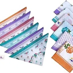 ally vinny ™ ladies cotton handkerchief,super soft,multipurpose uses for cleaning face,kids school,multicolor hankies image 1