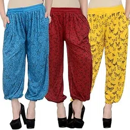 uzmano Harem Pants for Women,Girls Sky Blue_Maroon_Yellow (Pack of 3) (Free Size)-picture-38