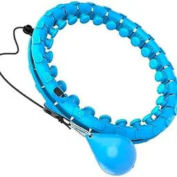 LUIE TEK LIYA Smart Hula Ring Hoops, Weighted Hula Circle 24 Detachable Fitness Ring with 360 Degree Auto-Spinning Ball Gymnastics, Massage, Adult Fitness for Weight Loss (Blue) image 1