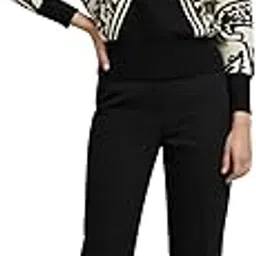 tamiska by narendra kumar Women's Black Jacquard Patterned Viscose Blend Sweater with Mock Neck & Long Sleeves-picture-20